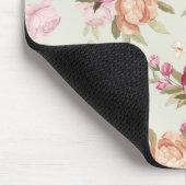 Schöne Farb-Pfingstrosenmuster auf Grün Mousepad (Ecke)