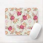 Schöne Farb-Pfingstrosenmuster auf Grün Mousepad (Mit Mouse)