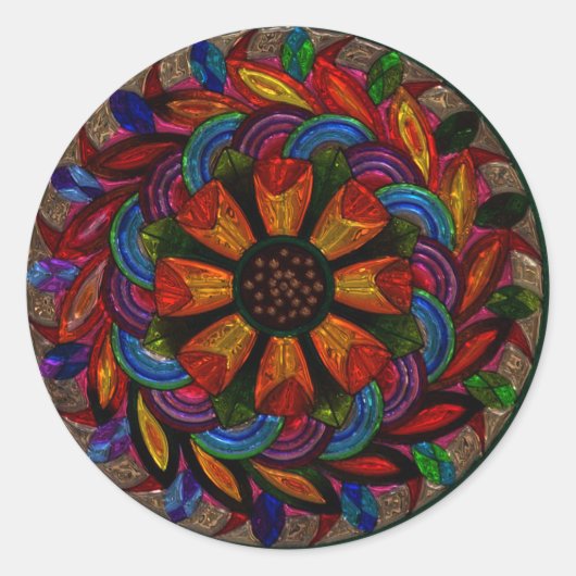 Schöne Farbaufschrift Mandala Sticker (Vorderseite)