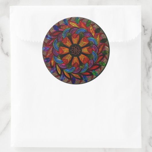 Schöne Farbaufschrift Mandala Sticker (Tasche)