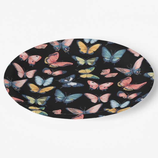 Schöne Farbdrucke Pappteller (Schrägansicht)