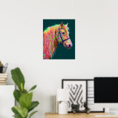Schöne Farbe des Rainbow Highland Pony Poster (Heimbüro)