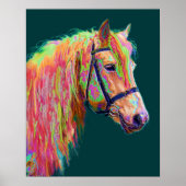 Schöne Farbe des Rainbow Highland Pony Poster (Vorne)