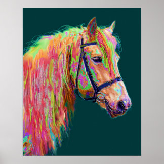 Schöne Farbe des Rainbow Highland Pony Poster