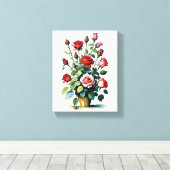 Schöne Farbe des Wassers Rot und Rosa Rosen Leinwanddruck (Insitu (Holzboden))