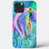 Schöne Farbe Oktopus iPhone Case (Rückseite)