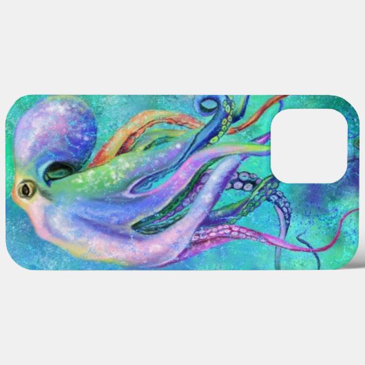 Schöne Farbe Oktopus iPhone Case (Rückseite (Horizontal))