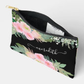 Schöne Farbe Schwarz und Rosa Blütenname Zubehörtasche (Offen)