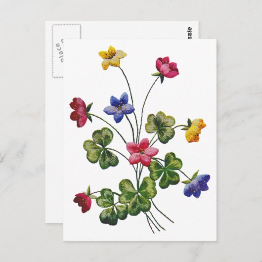 Schöne Farben bestickt mit Holz Sorrel Postkarte (Vorne/Hinten)