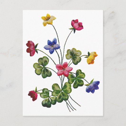 Schöne Farben bestickt mit Holz Sorrel Postkarte (Vorderseite)