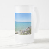 Schöne Farben des Huron-Sees Mattglas Bierglas (VorderseiteRechts)