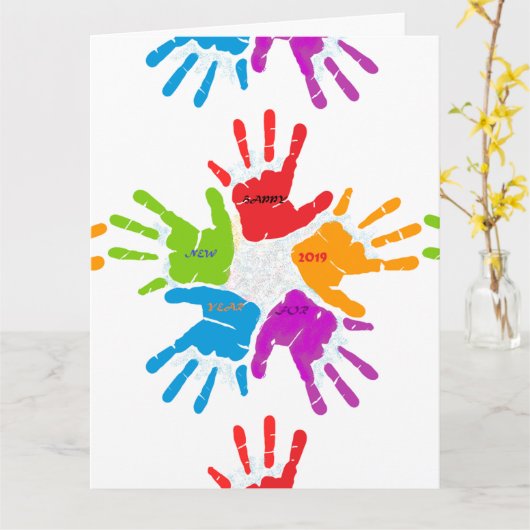 Schöne Farben für das schönste Jahr Karte (Gelbe Blume)