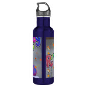 Schöne Farben Geburtstagsgeschichte Edelstahlflasche (Rückseite)