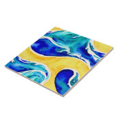 Schöne Farben handgezeichnet Ozean Blau und Weiß Fliese (Seite)