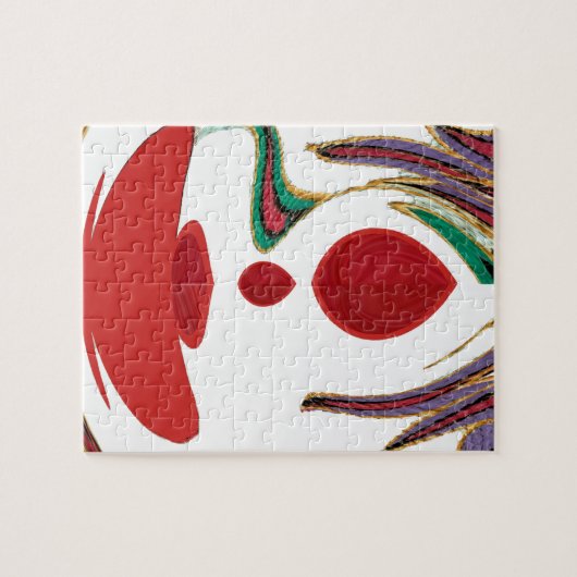 Schöne Farben in Rot, Weiß, Lila, Grün Puzzle (Horizontal)