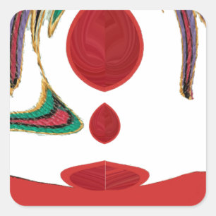 Schöne Farben in Rot, Weiß, Lila, Grün Quadratischer Aufkleber