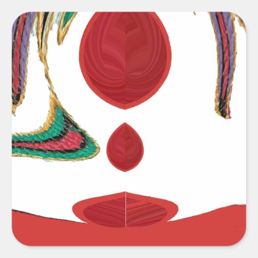 Schöne Farben in Rot, Weiß, Lila, Grün Quadratischer Aufkleber (Vorderseite)