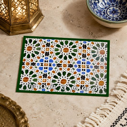 Schöne Farben marokkanisch Zellij Tile Postkarte