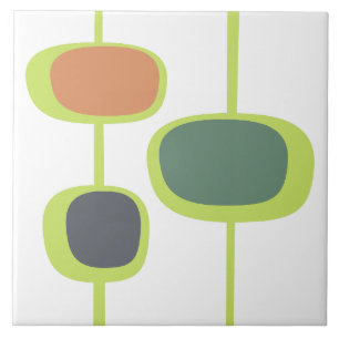 Schöne Farben Mid century modern abstrakt grün Fliese