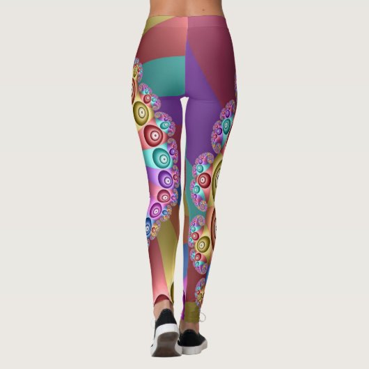 Schöne Farben Modernes Abstraktes Fraktal Kunst, D Leggings (Rückseite)