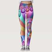 Schöne Farben Modernes Abstraktes Fraktal Kunst, D Leggings (Vorderseite)