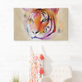 Schöne Farben Tiger Wasserfarbe Malerei Banner (Insitu)