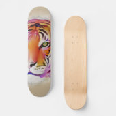 Schöne Farben Tiger Wasserfarbe Malerei Skateboard (Vorderseite)