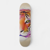 Schöne Farben Tiger Wasserfarbe Malerei Skateboard (Vorderseite)