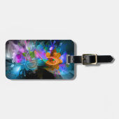 Schöne Farben Treble Clef Blume Blätter Paint Gepäckanhänger (Vorderseite horizontal)