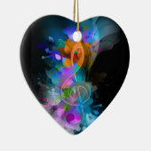 Schöne Farben Treble Clef Blume Blätter Paint Keramik Ornament (Rechts)