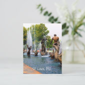 Schöne Farben Wasserskulptur Brunnen Foto Postkarte (Stehend Vorderseite)