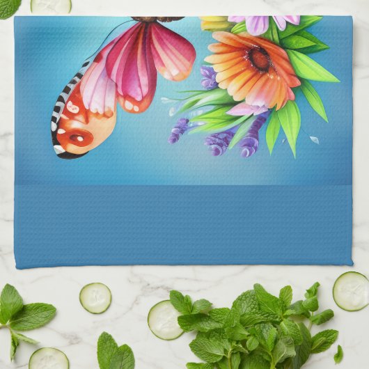 Schöne Farbenblende und Blume Geschirrtuch (Gefaltet)