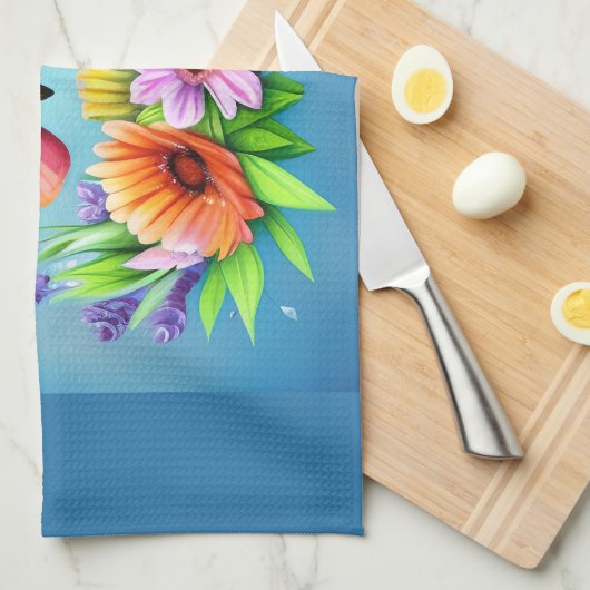 Schöne Farbenblende und Blume Geschirrtuch (Viertel Falte)