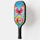 Schöne Farbenblende und Blume Pickleball Schläger (Links)