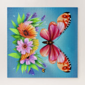 Schöne Farbenblende und Blume Puzzle (Horizontal)