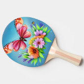Schöne Farbenblende und Blume Tischtennis Schläger (Seitenansicht)