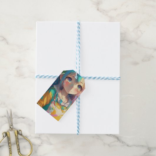 Schöne farbenfrohe Anime Girl Geschenkanhänger (Mit Garn)