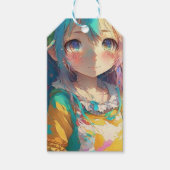 Schöne farbenfrohe Anime Girl Geschenkanhänger (Vorderseite)