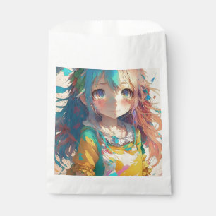 Schöne farbenfrohe Anime Girl haben einen schönen  Geschenktütchen