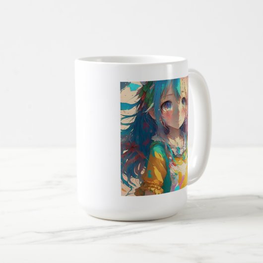 Schöne farbenfrohe Anime Girl haben einen schönen Kaffeetasse (VorderseiteRechts)