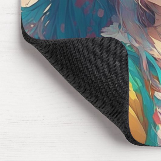 Schöne farbenfrohe Anime Girl haben einen schönen Mousepad (Ecke)