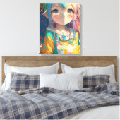Schöne farbenfrohe Anime Girl Leinwanddruck (Insitu (Schlafzimmer))
