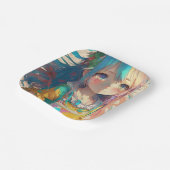 Schöne farbenfrohe Anime Girl Pappteller (Gewinkelt)