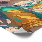 Schöne farbenfrohe Anime Girl Poster (Ecke)