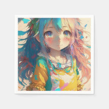Schöne farbenfrohe Anime Girl