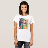 Schöne farbenfrohe Anime Girl T-Shirt (Vorne ganz)