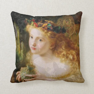 Schöne farbenfrohe Antike Lady Engel vintage Kissen
