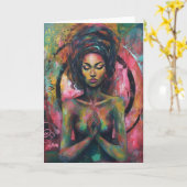 Schöne farbenfrohe Betrügerin Karte (Gelbe Blume)