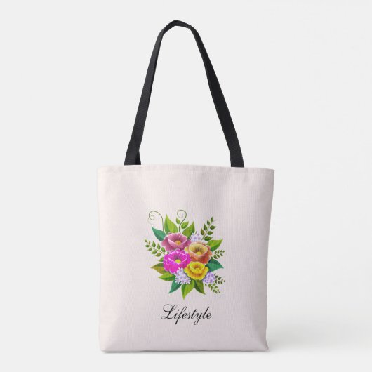 Schöne farbenfrohe Blume auf Elfenbein Tasche (Rückseite)