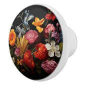 Schöne farbenfrohe Blume auf schwarz Keramikknauf (Rechts)